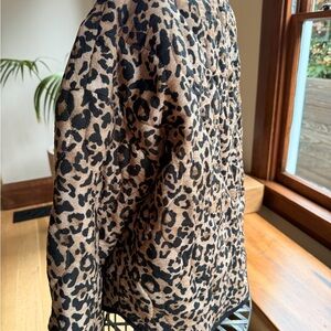 Zara Animal Print Varsity Jacket